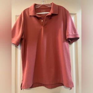 L.L.Bean Men’s Polo Golf Shirt Size Medium Traditional Fit Salmon/Coral